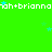 Green background with repeating white text 'ah+brianna' and scattered blue stars, partially obscured by a gray rectangle.
