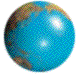Animated sequence of rotating globe transitioning to heart shapes with color variations.