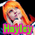 A four- shows a person with long orange hair and blue-and-white striped clothing, each displaying different text overlays