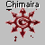 A static contact sheet of two animated frames showing a pixelated red snowflake-like symbol and text elements on gray backgrounds with black decorative borders.