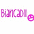 Four instances of 'Biancadi' text in different colors with corresponding smiley face icons, arranged in two on a white background