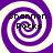 Four identical purple and white spiral patterns arranged in a , each containing the text "Shannon Rocks" in black pixelated font
