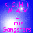 Four identical display pink text on a blue gradient background with white light effects