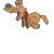 Animated sequence of a cartoon dog in various jumping and falling poses with red collar, gray nose, brown tail.