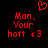 Red pixelated text and symbols on black background with heart symbol above two identical side-by-side text blocks.