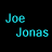 A 2x2 contact sheet of four animated frames showing the name "Joe Jonas" in different colors with a heart emoji, displayed on a black background with gray transparency area.