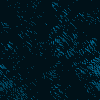 Dark blue background with scattered light blue pixel clusters resembling abstract shapes or particles.
