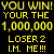 Animated contact sheet showing six frames of a pixelated text-based icon with repeating yellow text and colorful confetti-like shapes on black background.