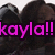 four shows a person with dark hair and earrings in various poses, with pink text reading 'kayla!!' overlaid on the top-left