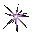 A star-shaped animation with purple and black rays expanding from a white center, displayed across showing progressive size changes