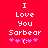 Red background with white pixelated text reading "I Love You Sorbear" and four pink heart symbols below, where the second heart is replaced by a small white smiley face in one frame.