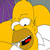 Pixelated yellow cartoon character with white eyes, black pupils, and red mouth, wearing white shirt against purple and gray background.