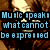 Pixelated image with blue text overlays on a brown background, featuring a central red-outlined square containing a pink musical note with heart-shaped head.