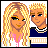 Pixelated image of two characters with blonde hair against a pink background, text reads 'AMANDA luvS BRYCE' in black letters.