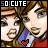 Animated contact sheet of a cartoon character with brown hair and blue eyes in various expressions, each frame featuring "SO CUTE" text and a red heart symbol.