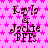 Pink star-patterned background with repeated dark text reading 'Kayla & Jackie BEES' in a stylized font.