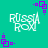Pixelated teal background with repeating white text "RUSSIA ROX" and purple square-dot animations at corners.