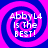 Four identical display a pixelated spiral background with alternating pink and blue rings and white text reading "AbbyL4 Is The BEST!" in a blocky font