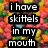 Pixelated image with text overlays on a rainbow-colored lip background and grayscale lower section.