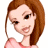A 48x48 pixel animated contact sheet showing two frames: a cartoon woman with brown hair and pink top on the left, and green text "Original Icons .com" on dark green background on the right.
