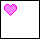 Pixelated pink heart and orange hamster icon with black curved shapes in a
