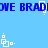 Blue background with repeated blue text 'BRAD' and white pixelated icons showing stacked squares with dots.