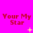A bright pink background displays repeated red text 'Your My Star' with yellow star symbols in various states of animation.