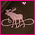 Pixelated pink rabbit on dark background with a small pink heart above, showing slight head movement between frames.