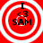 Red circular icon with white concentric rings, black text "I <3 SAM" centered, four identical copies arranged in a