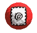 Red spherical icon with white textured square containing spiral symbol, rotating through nine distinct orientations on gray background.