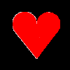 Red heart icon transitions from whole to broken with increasing tear drops against black background.