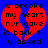 Red broken heart shape on blue background with black pixelated text reading 'u broke my heart nvr gave it back till u asked' in two identical
