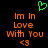 Green pixelated heart symbol above orange text reading 'Im In Love With You <3' on black background.