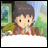 Pixelated anime-style character with brown hair and red jacket sitting at a table, next to text reading "Anime IM" on black background.