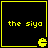 Four identical black square with yellow borders display 'the siyo' text and a pixelated Pac-Man-like icon in the bottom-right corner