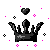 Pixelated crown with heart and sparkles; cyan outline appears on crown and heart in one frame, then disappears in next frame.