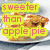 A four- of food-themed text overlays: apple pie, oranges, a cupcake with cherry, and empty space