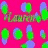 Animated icon with shifting background colors and floating shapes, featuring the name 'Lauren' in stylized text