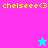 Pixelated icon with yellow text 'chelseee<3' on four colored backgrounds, featuring a cyan star on pink and a pink star on cyan.