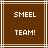 Brown square icon with white lines and pixelated text reading SMEEL TEAM! in two