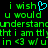 Green pixelated text on black background with cyan heart symbol replacing 'i' in 'wish', repeated across multiple lines.