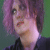 A static image with a black background featuring text in white and red, including 'Always Fade', 'Always Die', 'I let fall flowers of blood' and a small portrait of a person with purple hair.