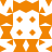 Pixelated orange and white pattern with central white square containing four orange dots, surrounded by orange shapes on all sides.
