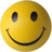 A static yellow smiley face icon with black oval eyes and a curved black mouth, rendered in pixelated style on white background.