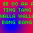 Green pixelated text on red and blue gradient background with repeated phrases across four quadrants.