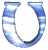 six U-shaped blue and white icons with cloud-like patterns, arranged in three and two on a light gray background