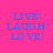 six identical on a pink background, each containing blue text "LIVE! LAUGH! LOVE!" with one 's middle highlighted in green