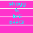 Static image with bright pink background and cyan text reading "shayy & brii bff<3" in pixelated font, arranged over three horizontal white lines.