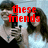 Two people pose together holding a phone, with red text appearing sequentially across four