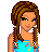 Pixel art character with braided brown hair, blue top, and denim pants; text reads 'Cali - fornia' and 'Dreamin'.